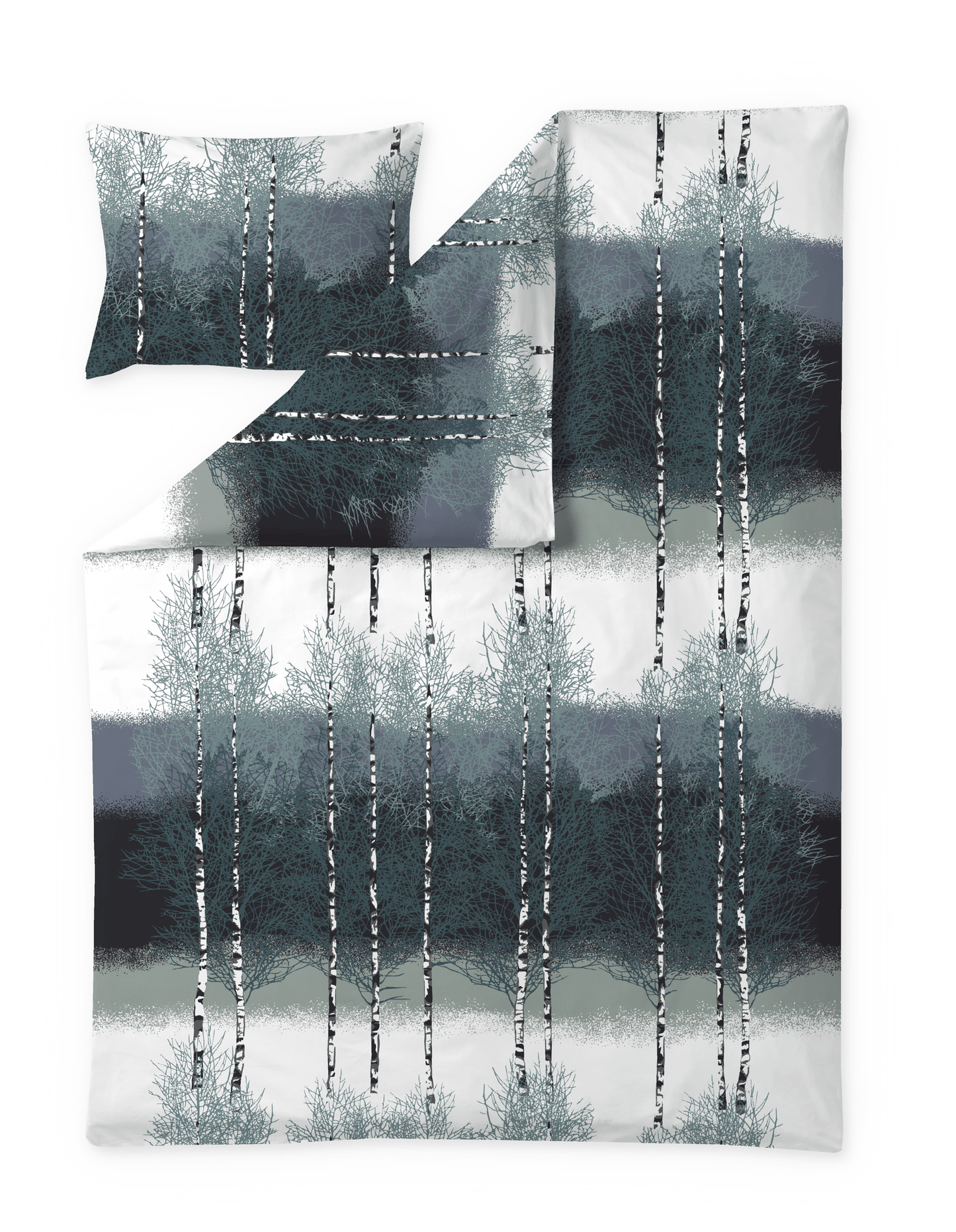 108700-7900; Vallila Koivikko-pussilakanasetti Teal / 150x210 cm