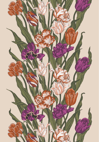 3013-101301-3750CT; Vallila Kukoistus-vahakangasliina Terra-violetti / 140x250 cm