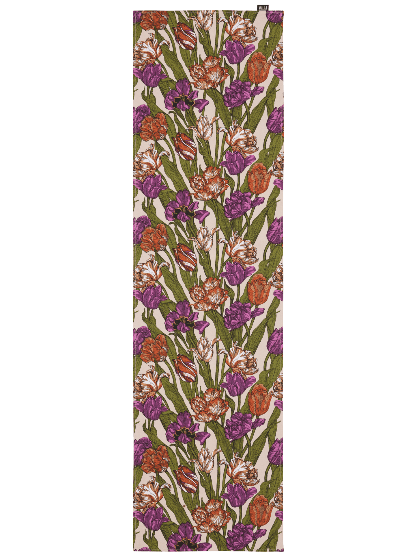 109319-3750; Vallila Kukoistus-kaitaliina Terra-violetti / 40x150 cm