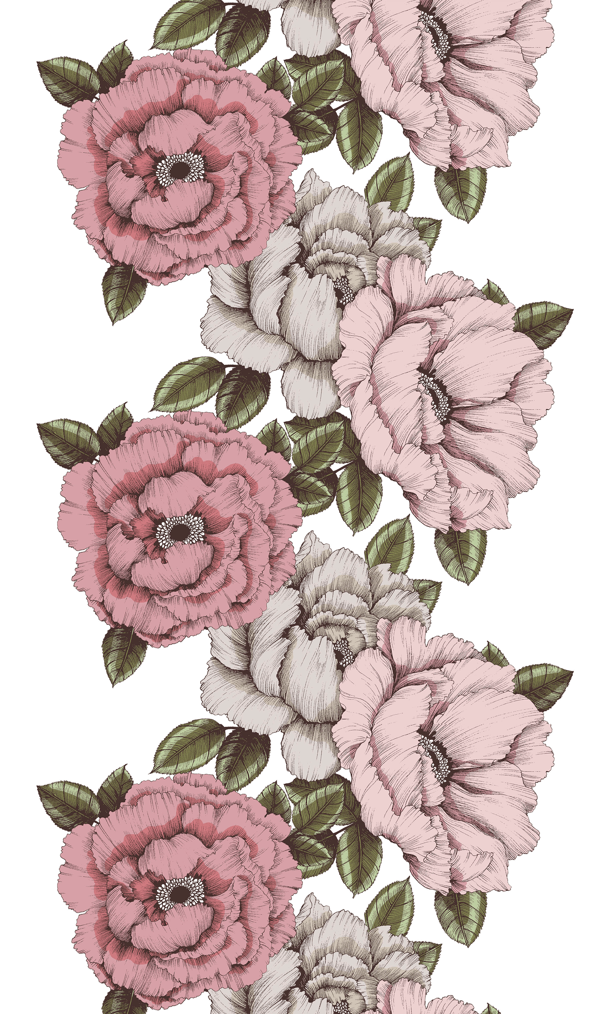 CT002609-4271; Vallila Alma-kangas 150 cm Pinkki-vihreä / 150 cm 