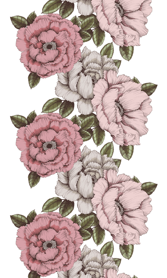CT002609-4271; Vallila Alma-kangas 150 cm Pinkki-vihreä / 150 cm 