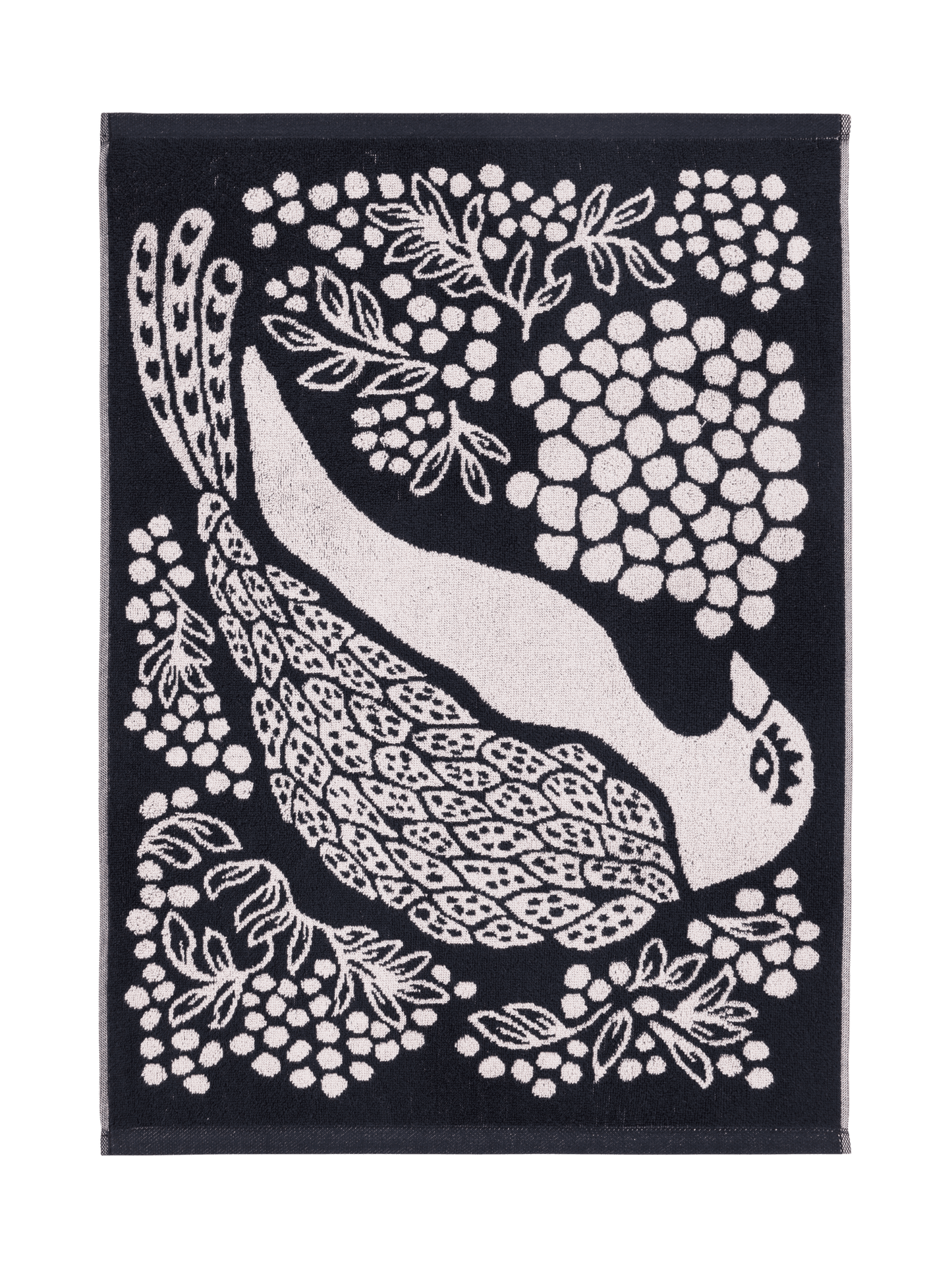 109000-9901; Vallila Viserrys-pyyhe Musta-valkoinen / 50x70 cm 