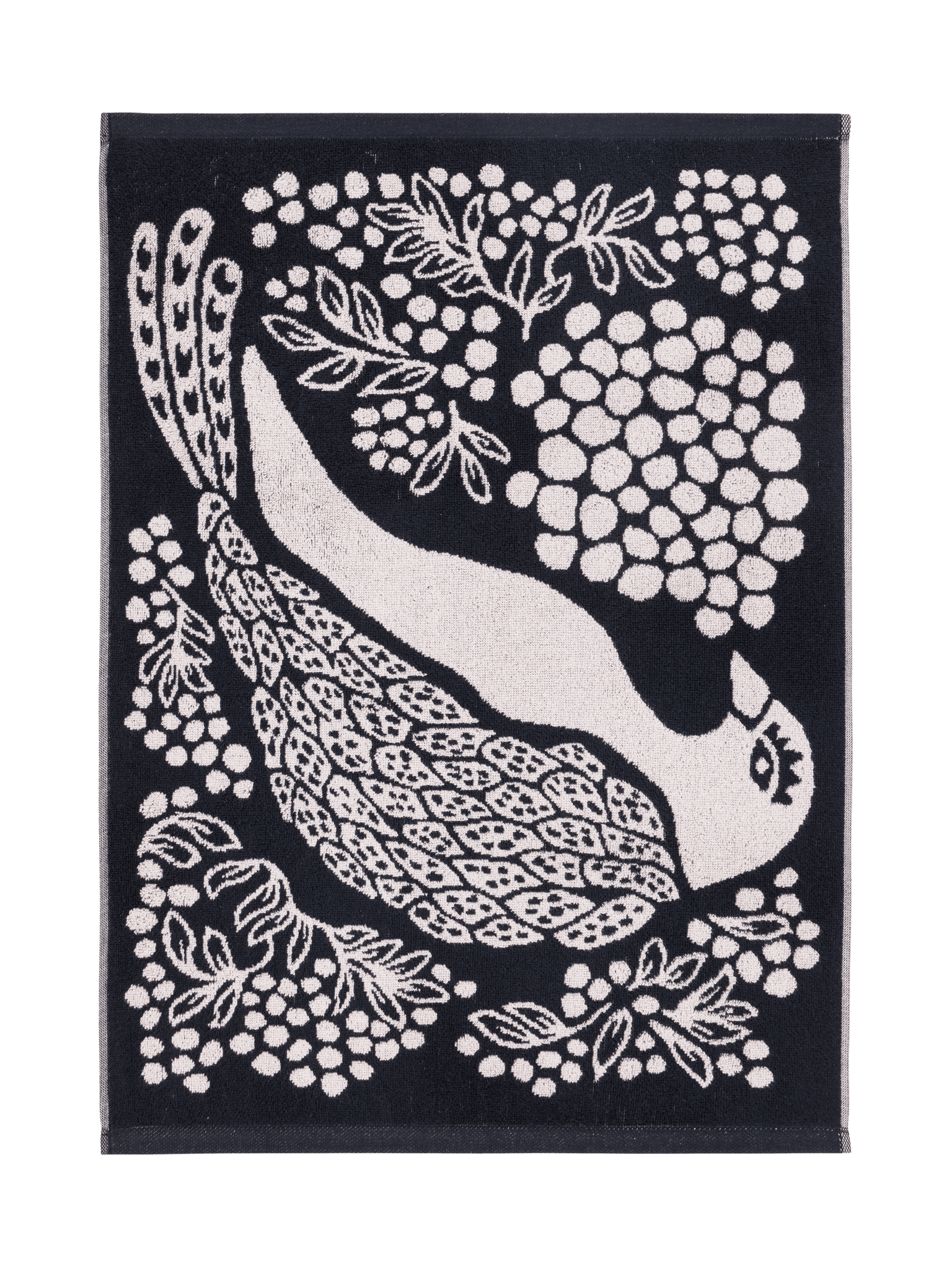 109000-9901; Vallila Viserrys-pyyhe Musta-valkoinen / 50x70 cm 