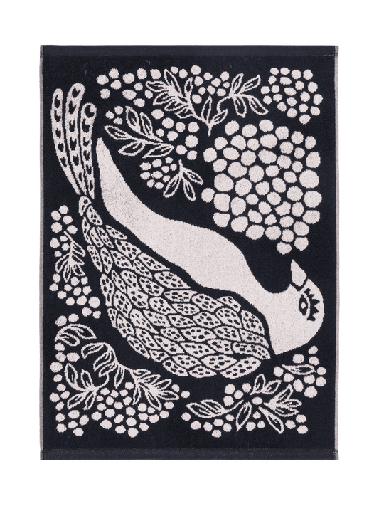 109000-9901; Vallila Viserrys-pyyhe Musta-valkoinen / 50x70 cm 