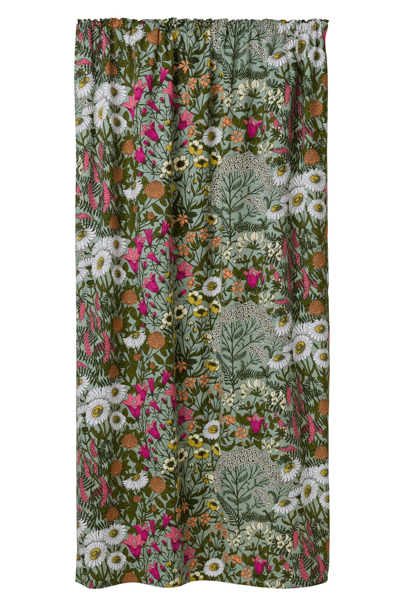 109006-7343; Vallila Ahomaa-verho Vihreä-pinkki / 140x240 cm 