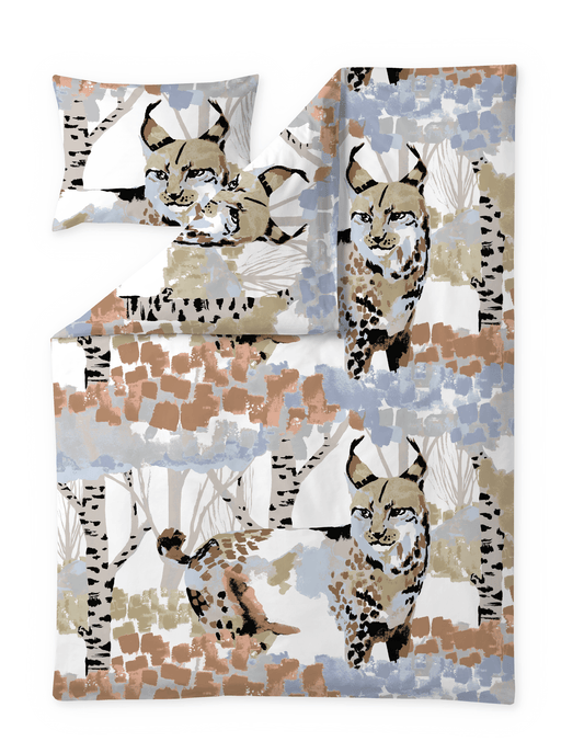 109325-1060; Vallila Ilves-pussilakanasetti Beige / Sininen / 150x210 cm 