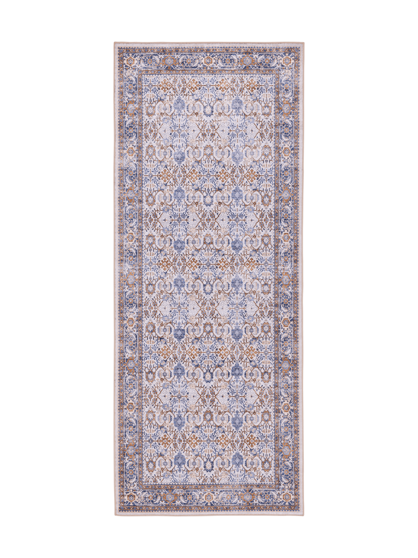 108337-1064; Vallila Jalokivi-käytävämatto Beige-sininen / 80x200 cm 