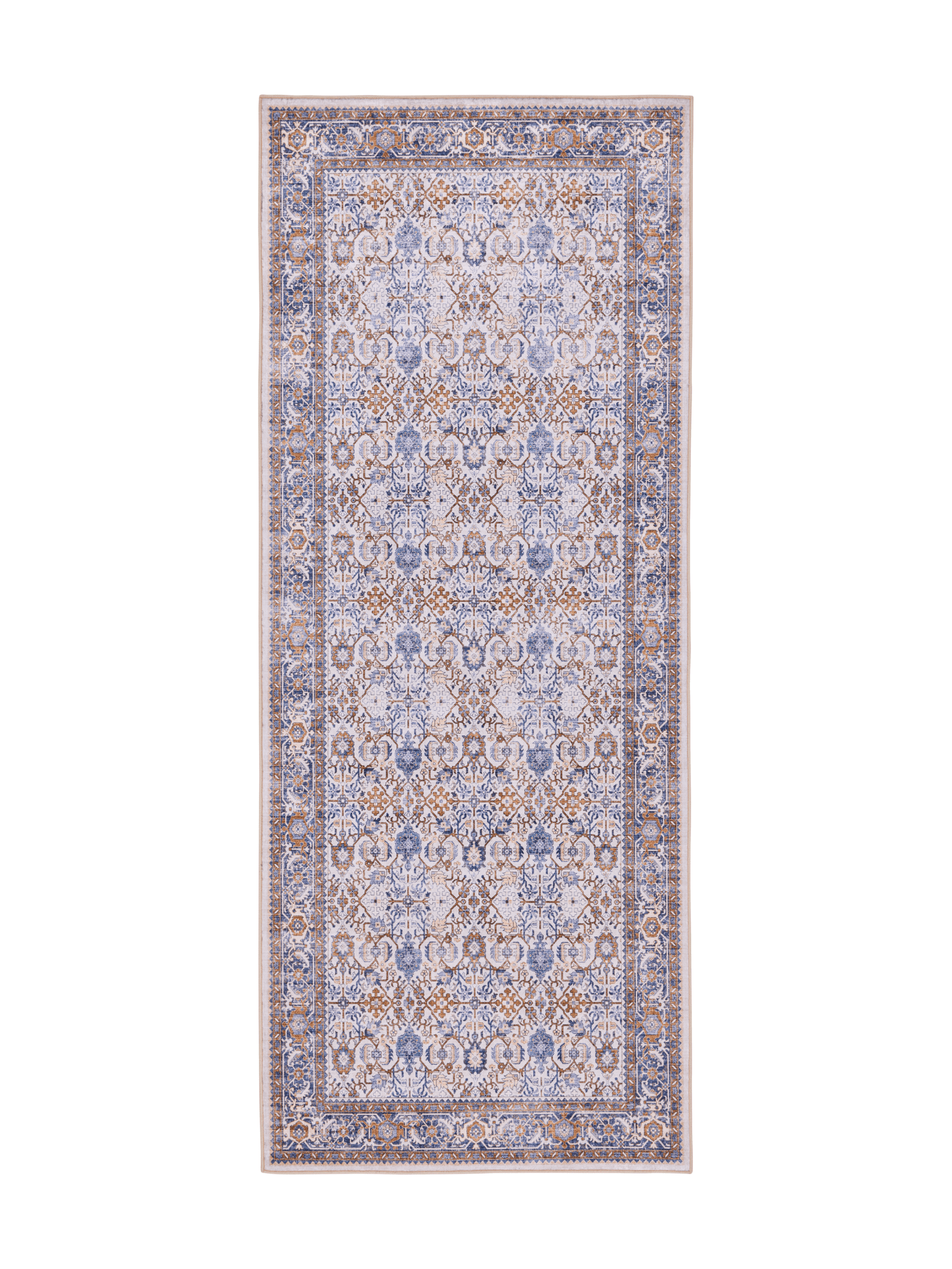 108337-1064; Vallila Jalokivi-käytävämatto Beige-sininen / 80x200 cm 