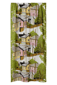 109010-4220; Vallila Naapurusto-verho Pinkki-keltainen / 140x250 cm 