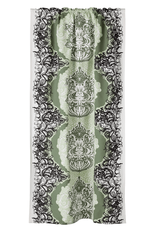 23310-61090-7700CU; Vallila Mandariini-verho Vihreä / 140x240 cm 