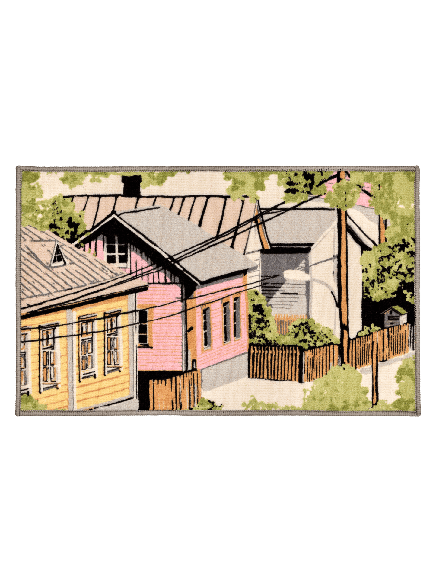 109077-4220; Vallila Naapurusto-kynnysmatto Pinkki-keltainen / 50x80 cm 
