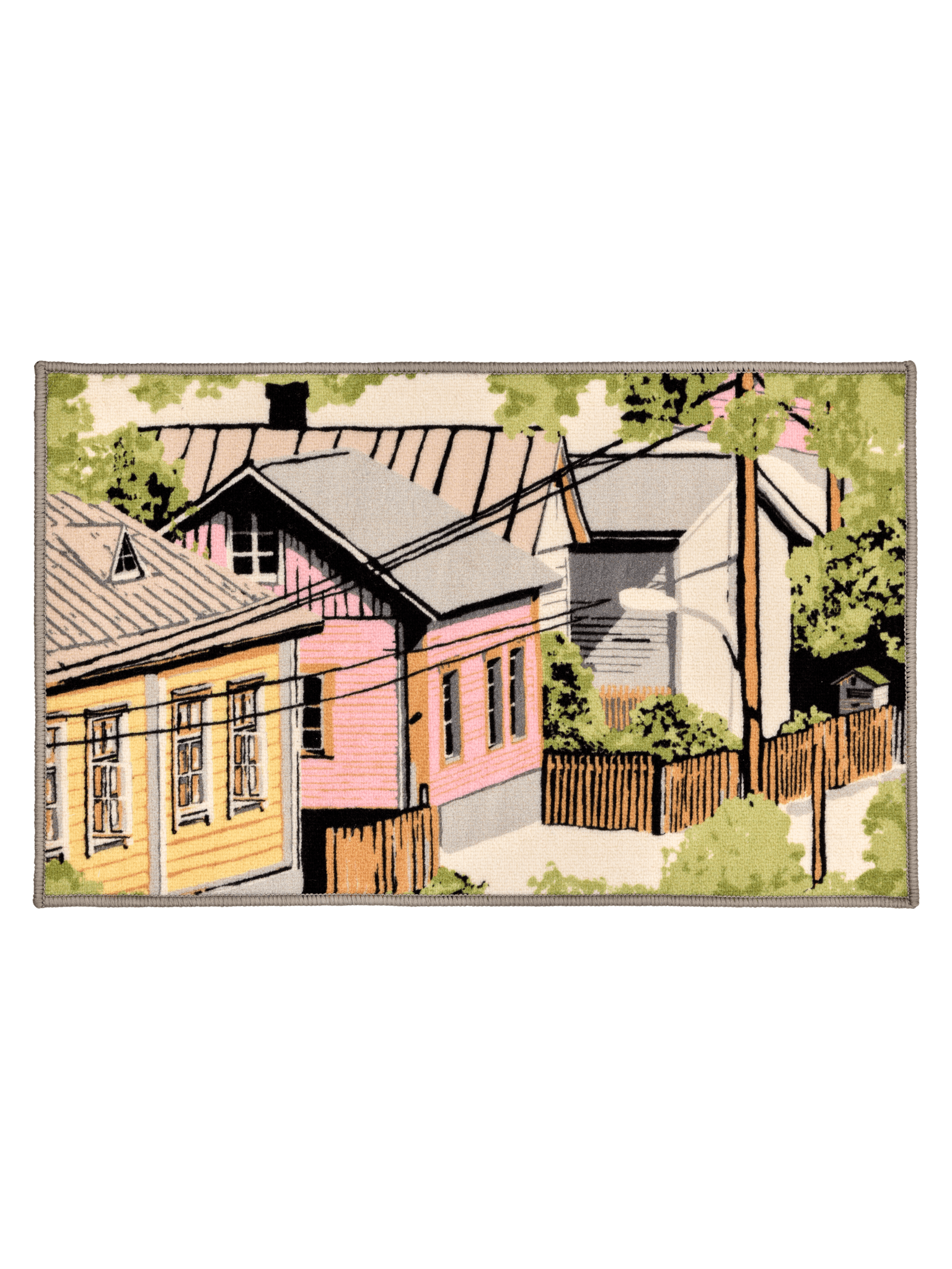 109077-4220; Vallila Naapurusto-kynnysmatto Pinkki-keltainen / 50x80 cm 