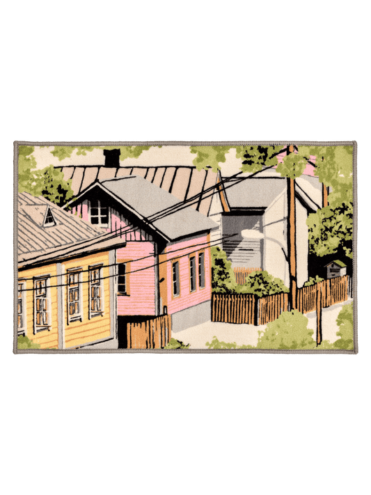 109077-4220; Vallila Naapurusto-kynnysmatto Pinkki-keltainen / 50x80 cm 