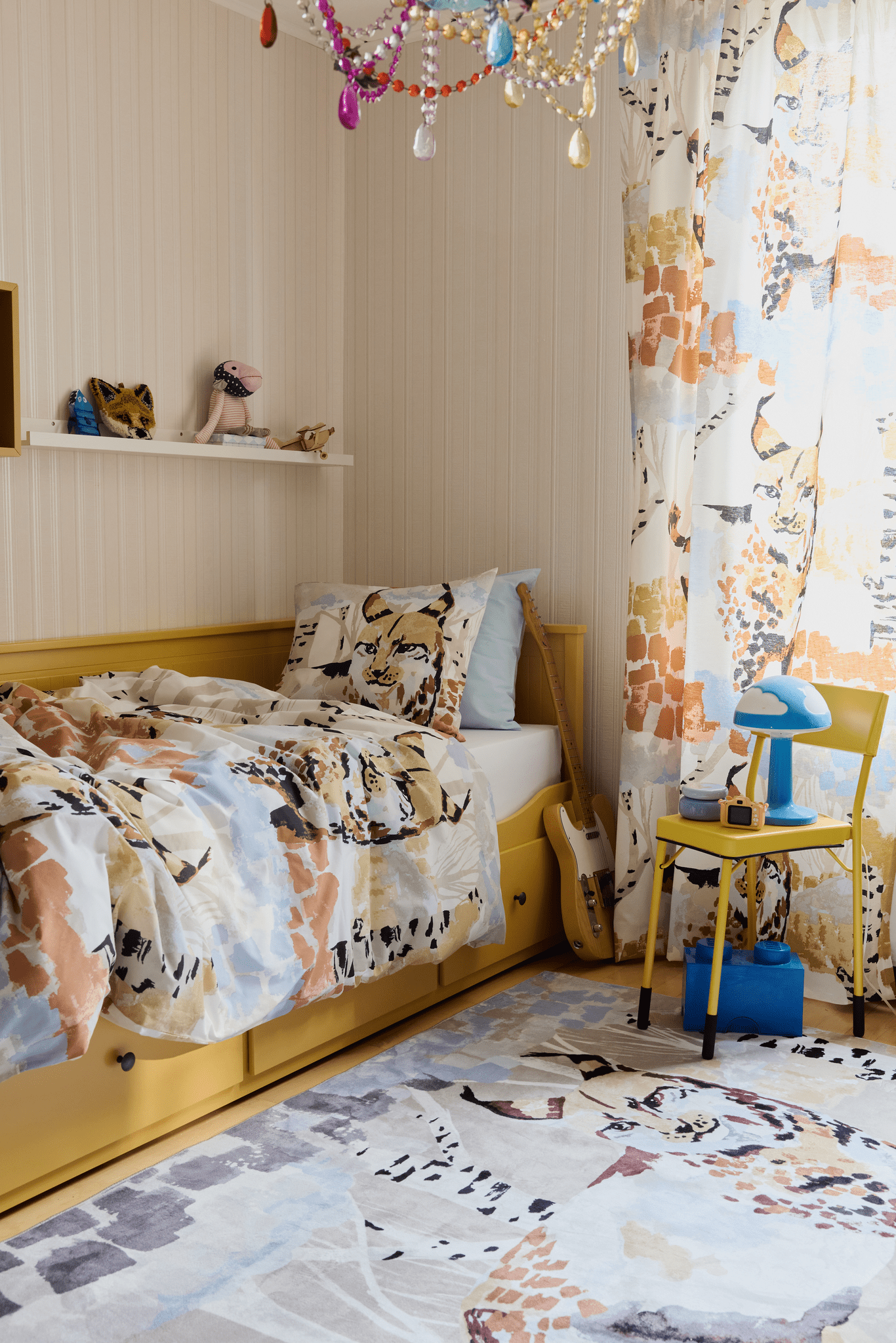 23310-101305-1060CU_2; Vallila Ilves-verho Beige / Sininen / 140x250 cm 