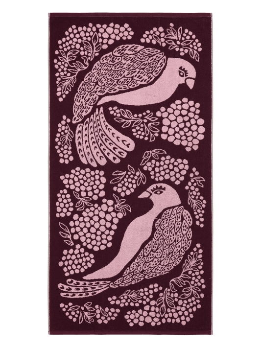 108999-4900; Vallila Viserrys-pyyhe Viininpunainen / 70x140 cm 