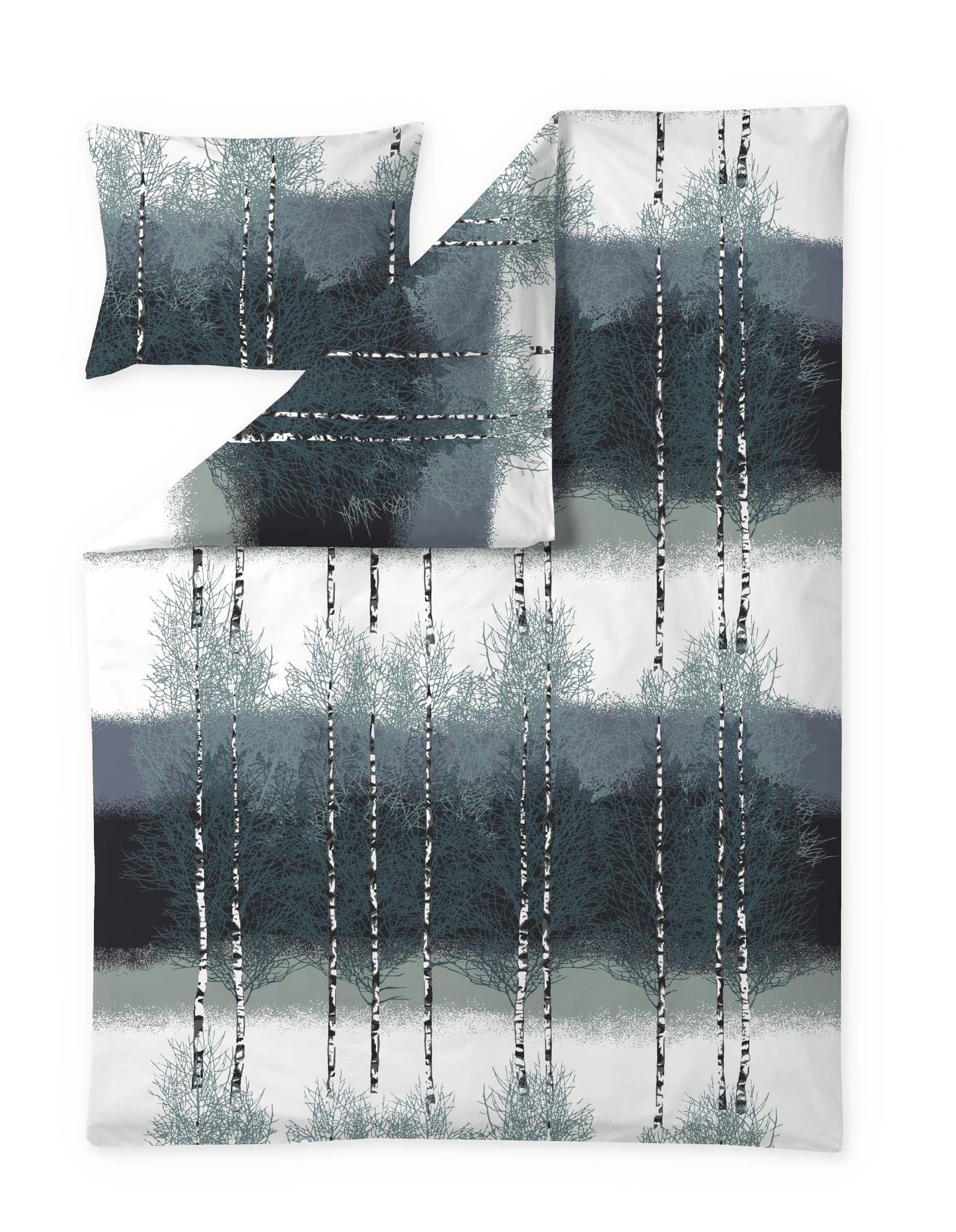 108700-7900; Vallila Koivikko-pussilakanasetti Teal / 150x210 cm 