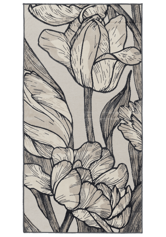 109416-9100; Vallila Kukoistus-käytävämatto Vaaleanharmaa / 80x200 cm 