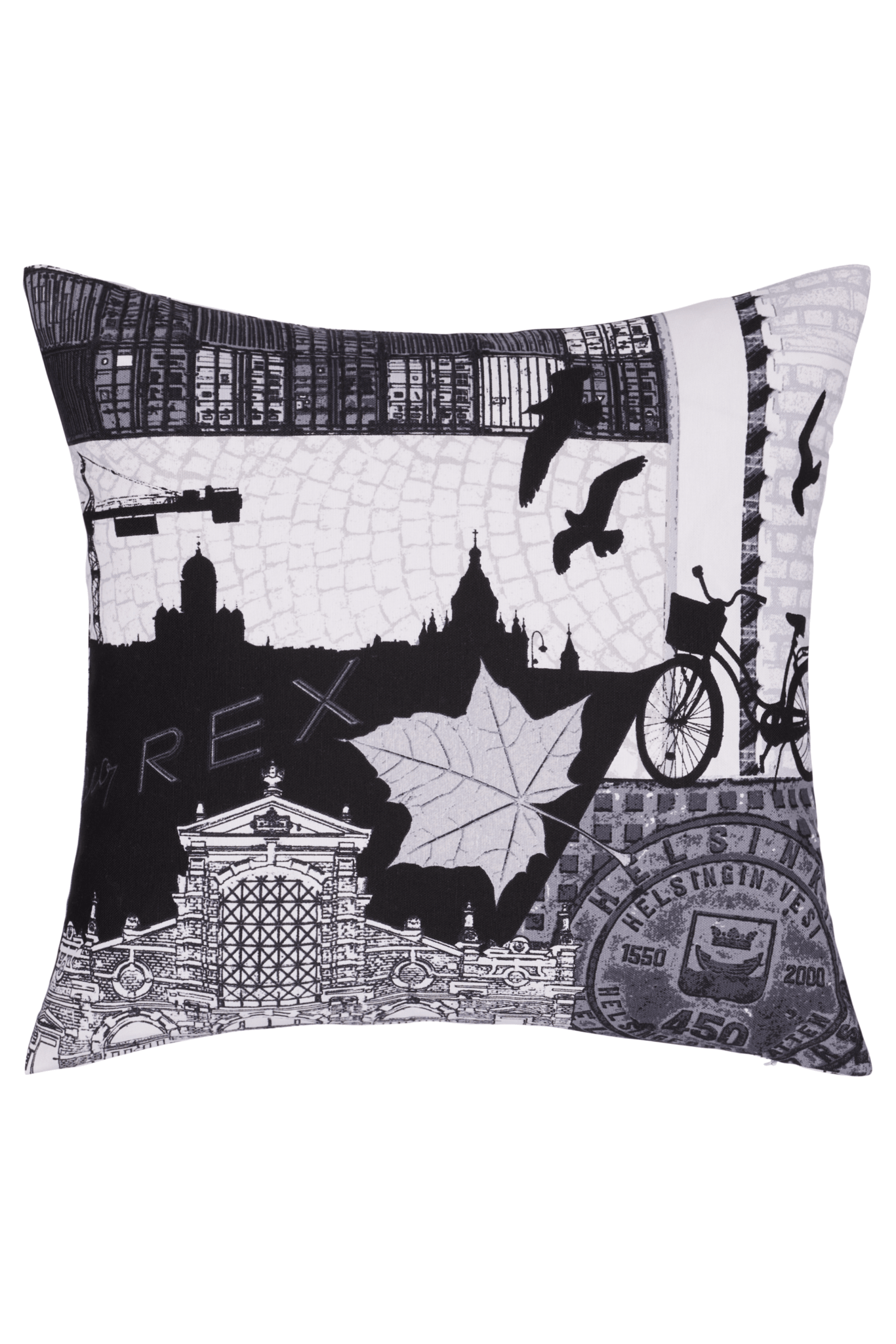 108829-9200; Vallila Helsinki-koristetyynynpäällinen Harmaa / 43x43 cm 