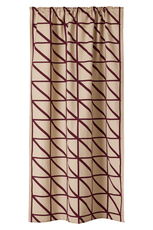 23310-23982-1049CU; Vallila Lucina-verho Beige-viininpunainen / 140x250 cm 