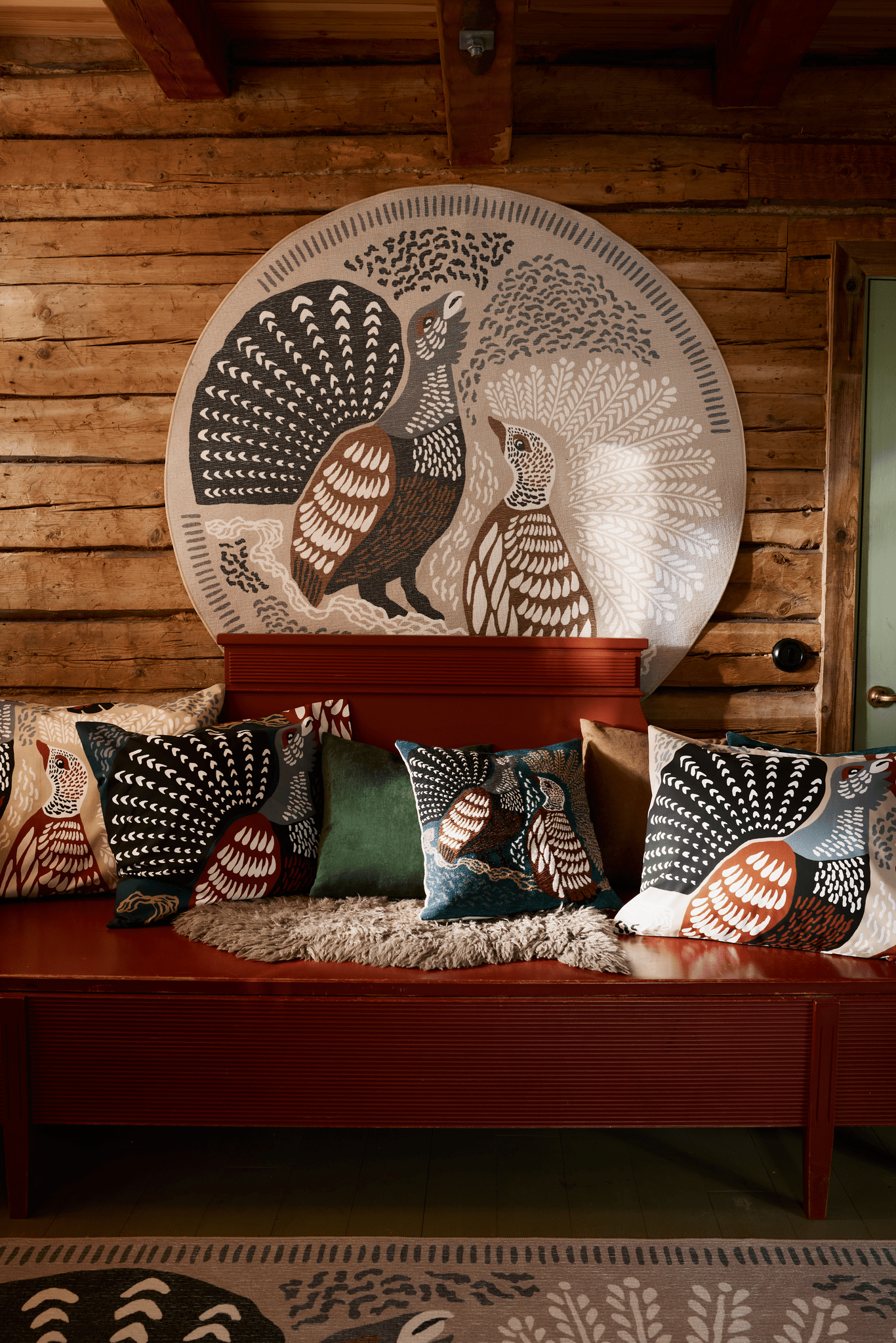 109372-7913_3; Vallila Metsänvartijat-koristetyynynpäällinen Teal / 43x43 cm 
