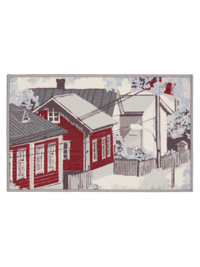 109077-4801; Vallila Naapurusto-kynnysmatto Punainen-valkoinen / 50x80 cm 