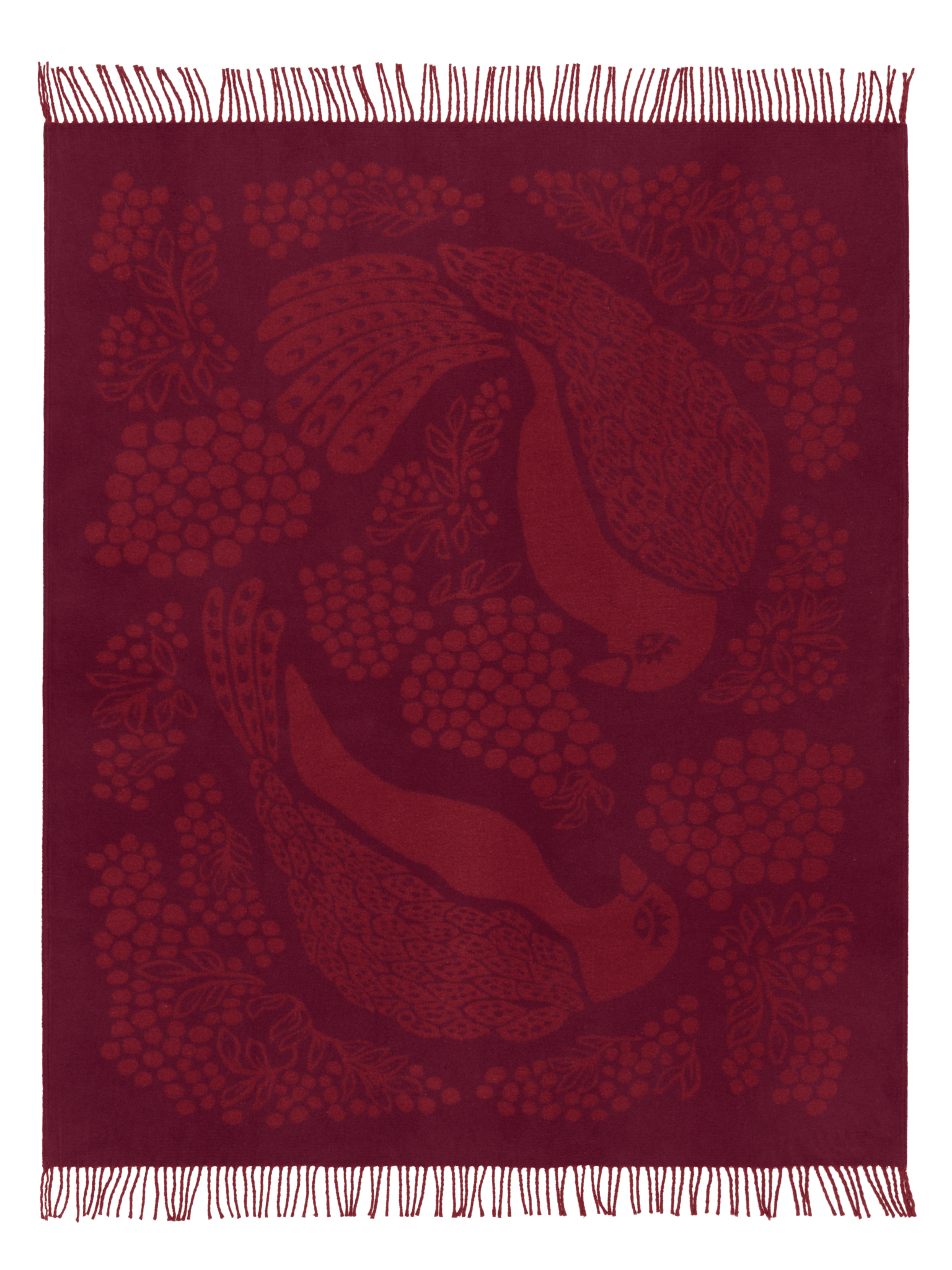 109386-4900; Vallila Viserrys-huopa Viininpunainen / 125x170 cm 