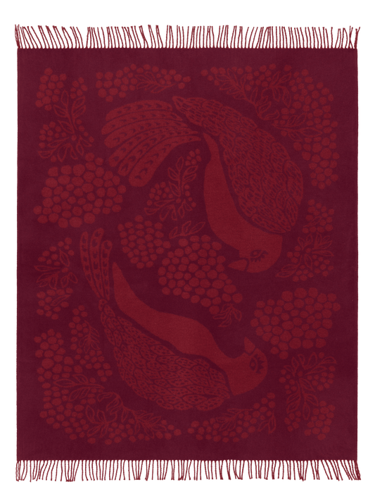 109386-4900; Vallila Viserrys-huopa Viininpunainen / 125x170 cm 