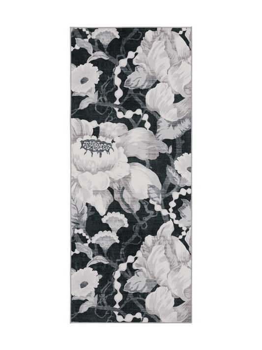 108768-9901; Vallila Romanssi-käytävämatto Musta-valkoinen / 80x150 cm 