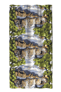 108570-7464; Vallila Ilta-verho Vihreä-sininen / 140x250 cm 
