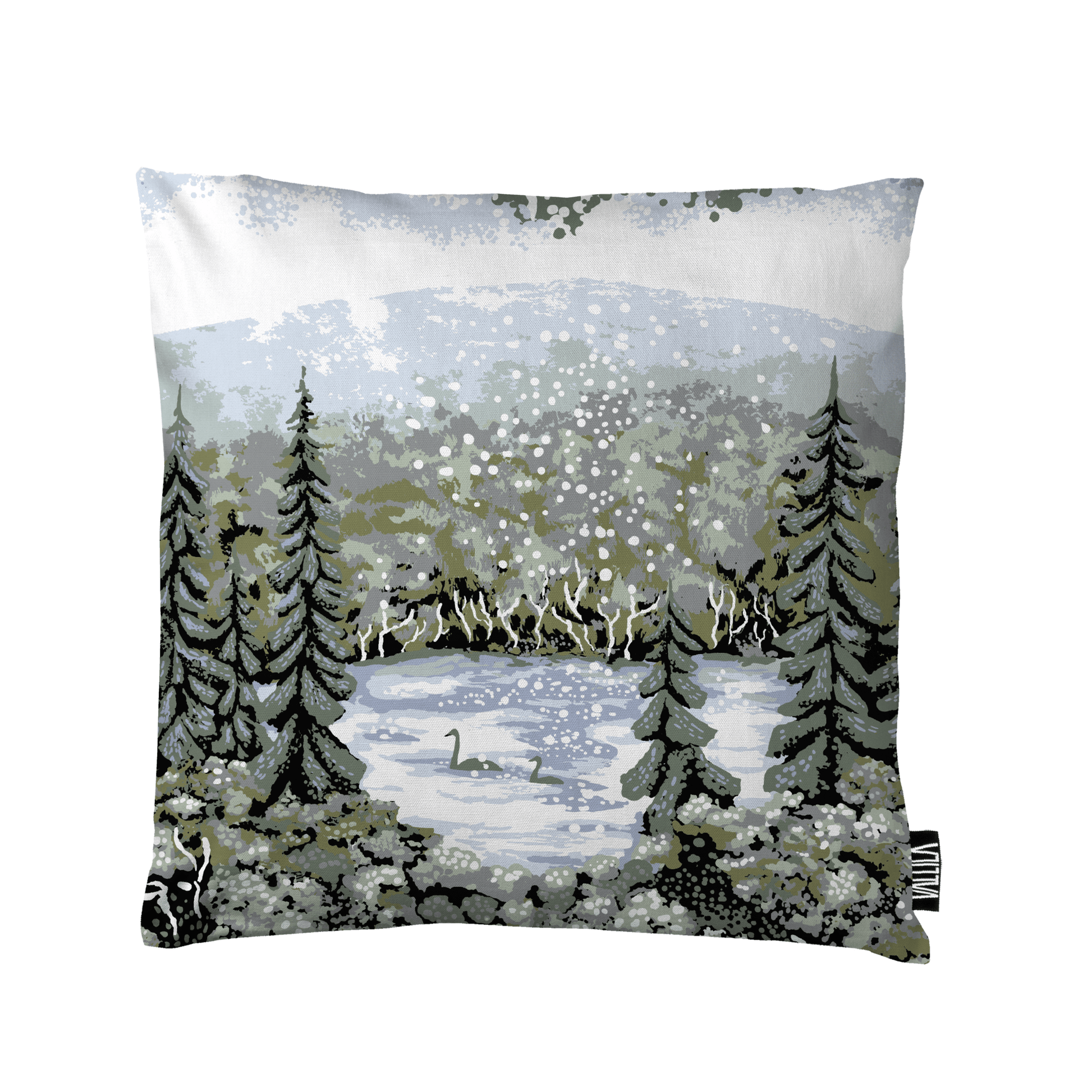 108836-6072; Vallila Muonio-koristetyynynpäällinen Sininen-vihreä / 43x43 cm 