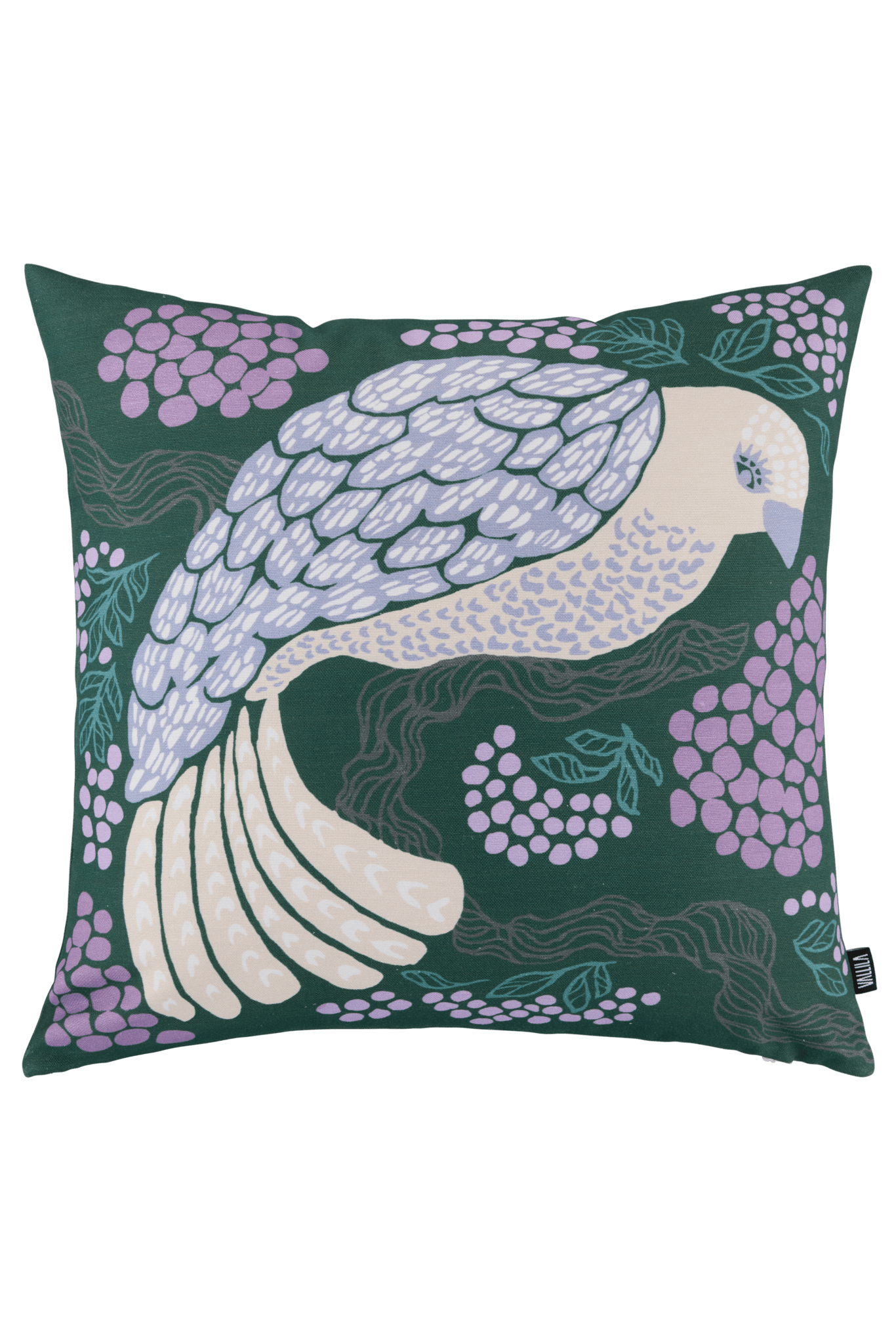 108910-7851; Vallila Viserrys-koristetyynynpäällinen Vihreä-violetti / 43x43 cm 