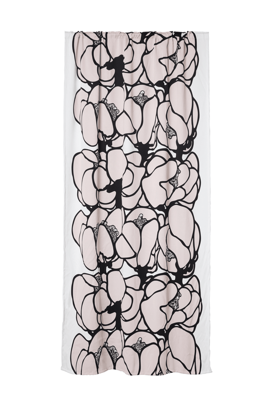 107212-140; Vallila Makeba-verho Beige / 140x250 cm 