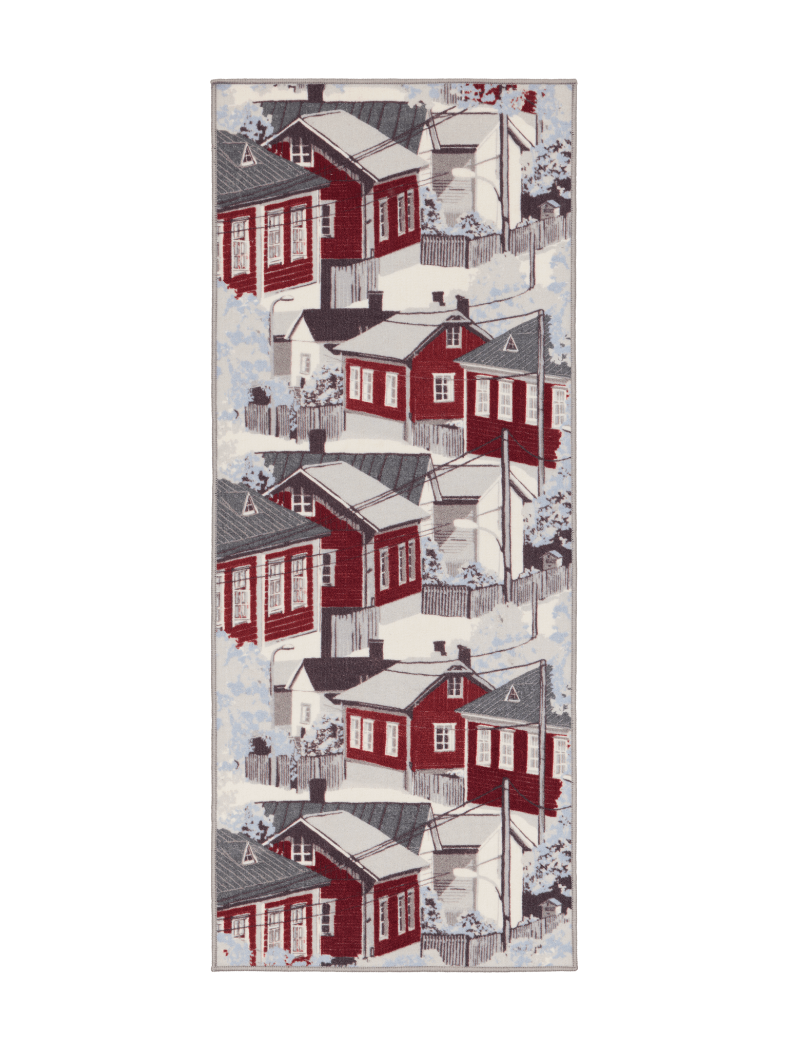 109078-4801; Vallila Naapurusto-käytävämatto Punainen-valkoinen / 80x200 cm 