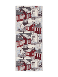 109078-4801; Vallila Naapurusto-käytävämatto Punainen-valkoinen / 80x200 cm 