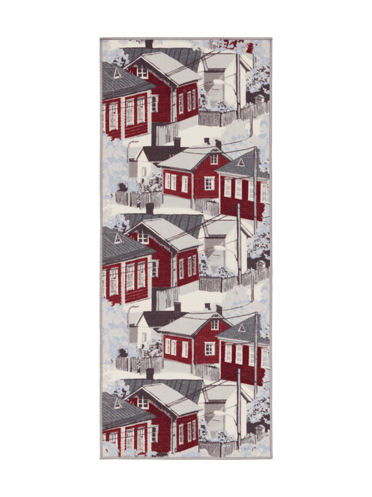109078-4801; Vallila Naapurusto-käytävämatto Punainen-valkoinen / 80x200 cm 