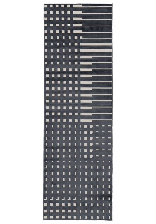 109421-9700; Vallila Ristikko-käytävämatto Antrasiitti / 68x220 cm 