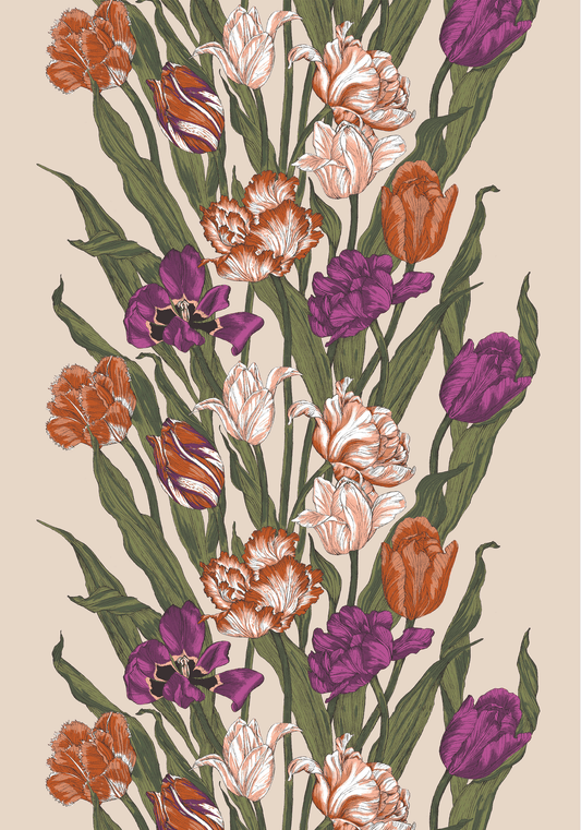 3013-101301-3750CF; Vallila Kukoistus-vahakangas 145 cm Terra-violetti / 145 cm 