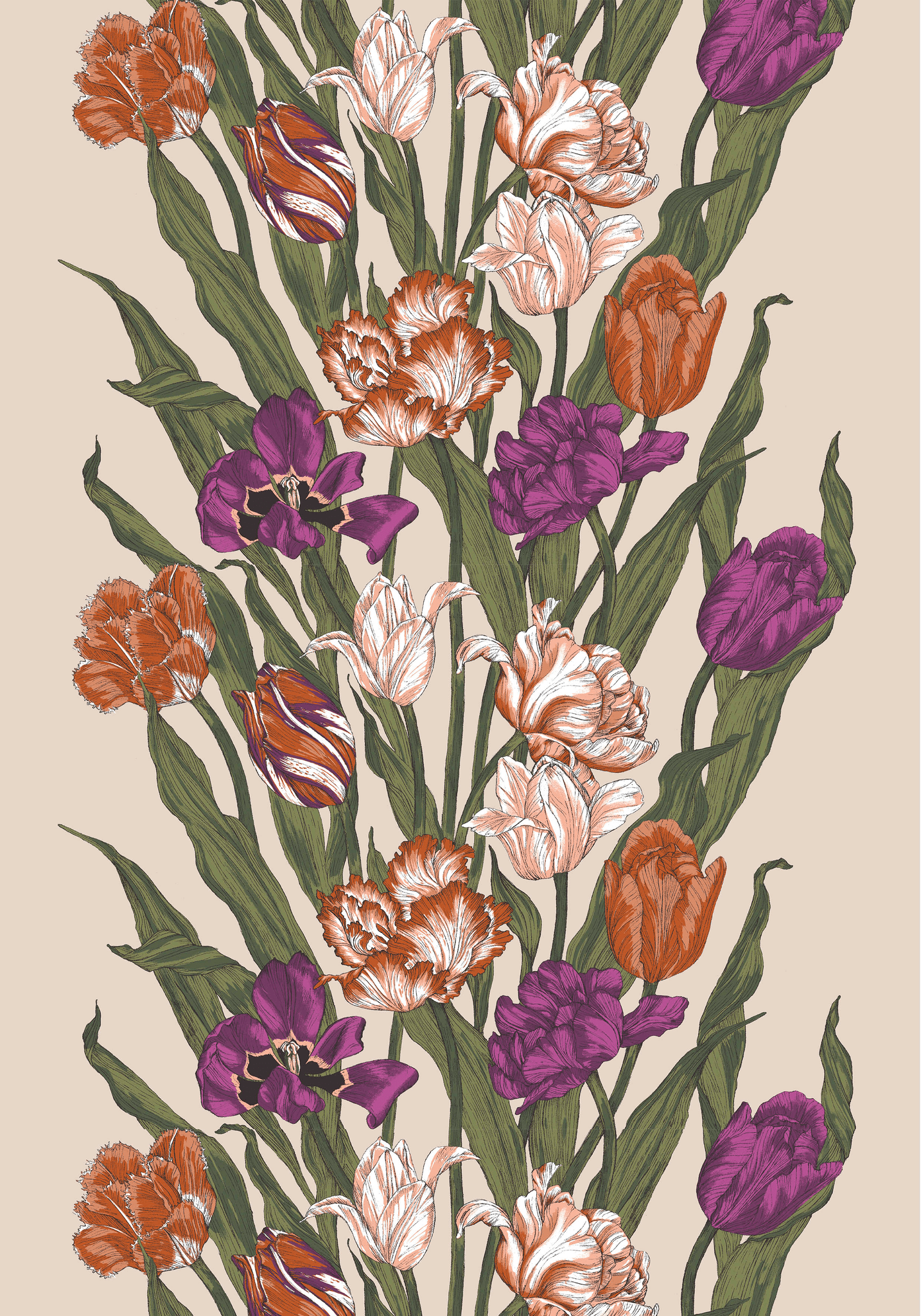 3013-101301-3750CT; Vallila Kukoistus-vahakangasliina Terra-violetti / 140x250 cm 