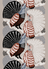 23310-42635-1060FA; Vallila Metsänvartijat-kangas 150 cm Beige / Sininen / 150 cm 