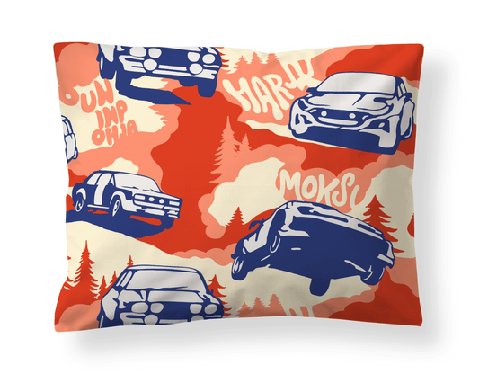 109400-4766; Vallila Mini ralli -tyynyliina Punainen-sininen / 50x60 cm 